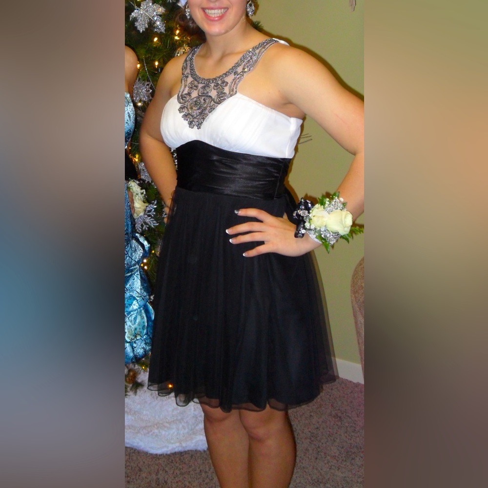 Black and white with sequin dress